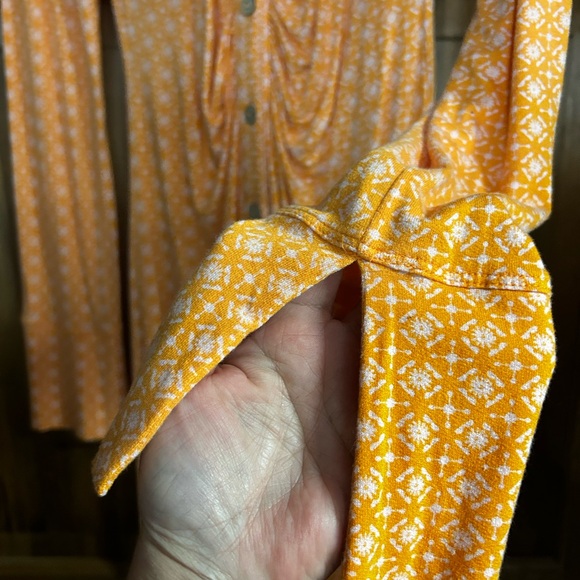 Free People Orange Shayla Long Sleeve Bell Shirt Dress - Picture 6 of 9